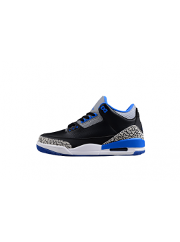 AIR JORDAN 3 RETRO BLACK/SPORT BLUE WOLF GREY