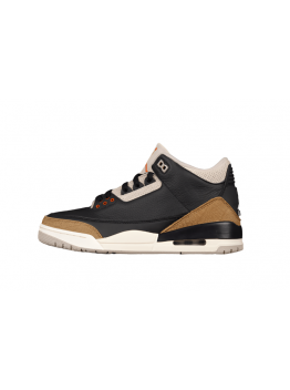 AIR JORDAN 3 RETRO DESERT ELEPHANT BLACK/RUSH ORANGE-FOSSIL STONE