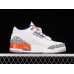 AIR JORDAN 3 RETRO KNICKS WHITE/OLD ROYAL-UNIVERSITY ORANGE-TECH GREY