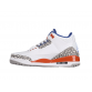 AIR JORDAN 3 RETRO KNICKS WHITE/OLD ROYAL-UNIVERSITY ORANGE-TECH GREY