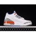AIR JORDAN 3 RETRO KNICKS WHITE/OLD ROYAL-UNIVERSITY ORANGE-TECH GREY