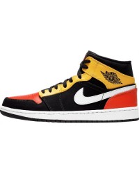 JORDAN 1 MID x BLACK AMARILLO ORANGE