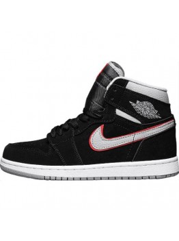 JORDAN 1 MID x BLACK PARTICLE GREY GYM RED