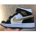 JORDAN 1 MID x PATENT BLACK WHITE GOLD