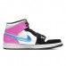 JORDAN 1 MID x WHITE BLACK CYBER PINK