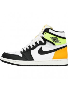 JORDAN 1 RETRO HIGH x WHITE BLACK VOLT UNIVERSITY GOLD
