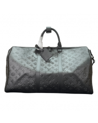 LOUIS VUITTON KEEPBALL 50 BLACK LEATHER TRAVEL BAG