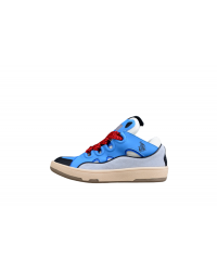Lanvin Blue and Red Lace Sneakers