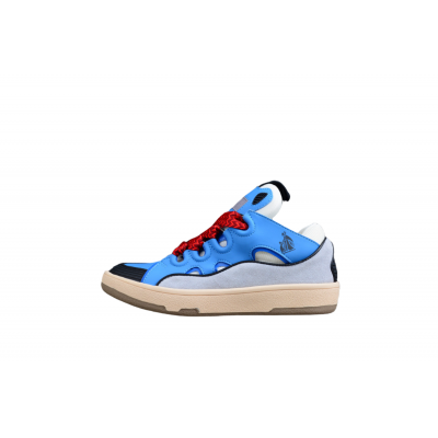 Lanvin Blue and Red Lace Sneakers