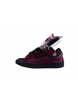 Lanvin Burgundy Suede Sneakers