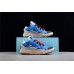 Lanvin Blue and Red Lace Sneakers