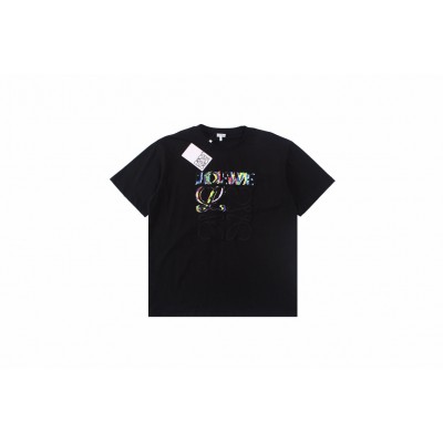 Loewe T-shirt with Colorful Logo (Black)