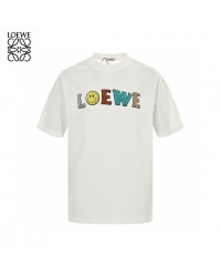 Loewe White T-Shirt with Multicolored Logo
