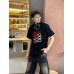 Loewe Black T-Shirt with Red and White Logo