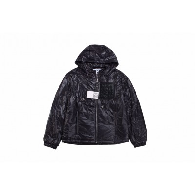 Loewe Hooded Puffer Jacket - Shiny Black