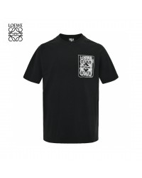 Loewe Black T-Shirt with White Pocket Logo