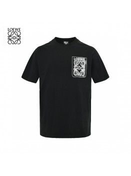 Loewe Black T-Shirt with White Pocket Logo