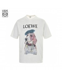 Loewe T-Shirt - White with Dog Print