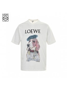 Loewe T-Shirt - White with Dog Print