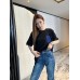 Loewe Black T-Shirt with Blue Pocket