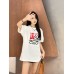 Loewe White T-Shirt with Red and Black Logo