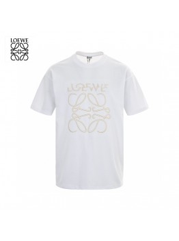 Loewe White T-Shirt with Logo Design
