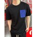 Loewe Black T-Shirt with Blue Pocket