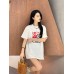 Loewe White T-Shirt with Red and Black Logo