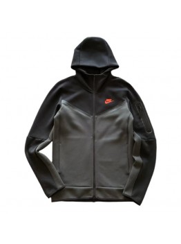 NIKE TECH FLEECE HOODIE x BLACK/DARK SMOKE GREY
