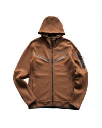 NIKE TECH FLEECE HOODIE x BROWN