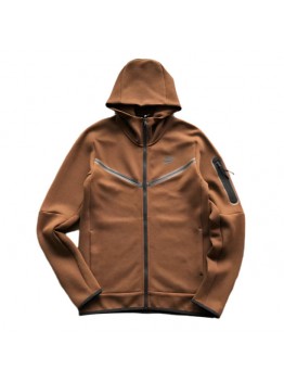 NIKE TECH FLEECE HOODIE x BROWN