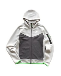 NIKE TECH FLEECE HOODIE x GREY/BLACK/GREEN