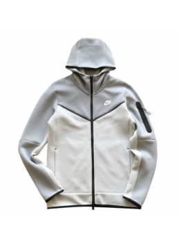 NIKE TECH FLEECE HOODIE x GREY/WHITE