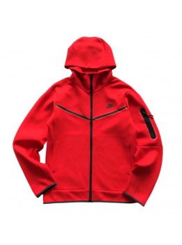 NIKE TECH FLEECE HOODIE x UNIVERSITY RED
