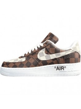 NIKE AIR FORCE 1 x LOUlS VUlTTON BROWN/WHITE