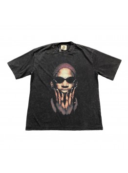 DENNIS RODMAN VINTAGE GRAPHIC TEE DARK GREY