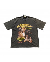 TUPAC VINTAGE GRAPHIC TEE DARK GREY