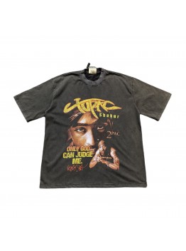 TUPAC VINTAGE GRAPHIC TEE DARK GREY