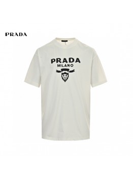 Prada Milano White Emblem T-Shirt