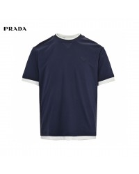 Prada Navy Blue Double Layer T-Shirt