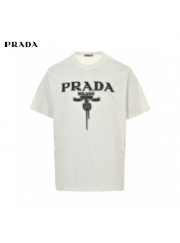 Prada Milano White Emblem T-Shirt