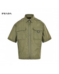Prada Olive Green Short-Sleeve Jacket