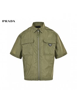 Prada Olive Green Short-Sleeve Jacket