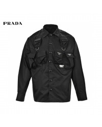Prada Military Style Jacket - Black