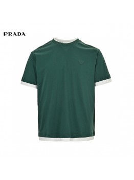 Prada Green Contrast Trim T-Shirt
