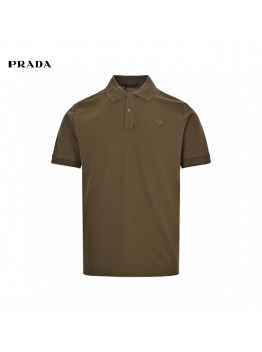Prada Classic Olive Green Polo Shirt