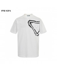 Prada Triangle Spray Paint Logo T-Shirt (White)