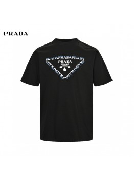Prada Black T-Shirt with Logo Design