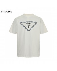 Prada White T-Shirt with Logo Design