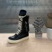 Rick Owens High-Top Leather Boots - Black and Cream